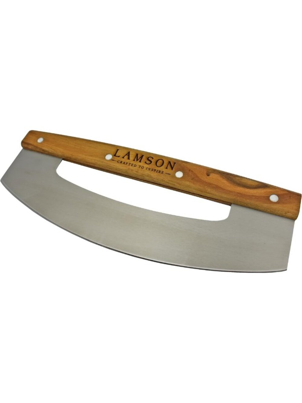 14" Pizza Cutter Rocker Blade with Walnut Handle - Sharp, Durable, Easy to Use